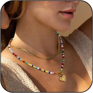 Charming A-Z Initial Gemstone Necklace - Perfect Gift for Sisters and Friends